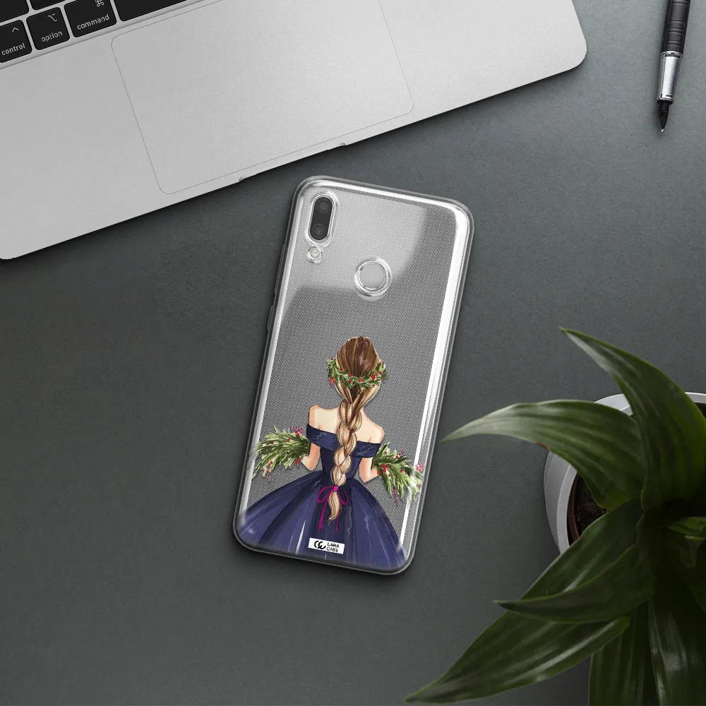 Long Hair Girl Watercolor Huawei P Smart 2019 Clear TPU Case