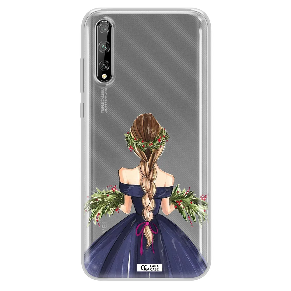 Long Hair Girl Watercolor Huawei P Smart S Clear TPU Case