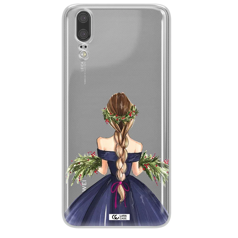 Long Hair Girl Watercolor Huawei P20 Clear TPU Case