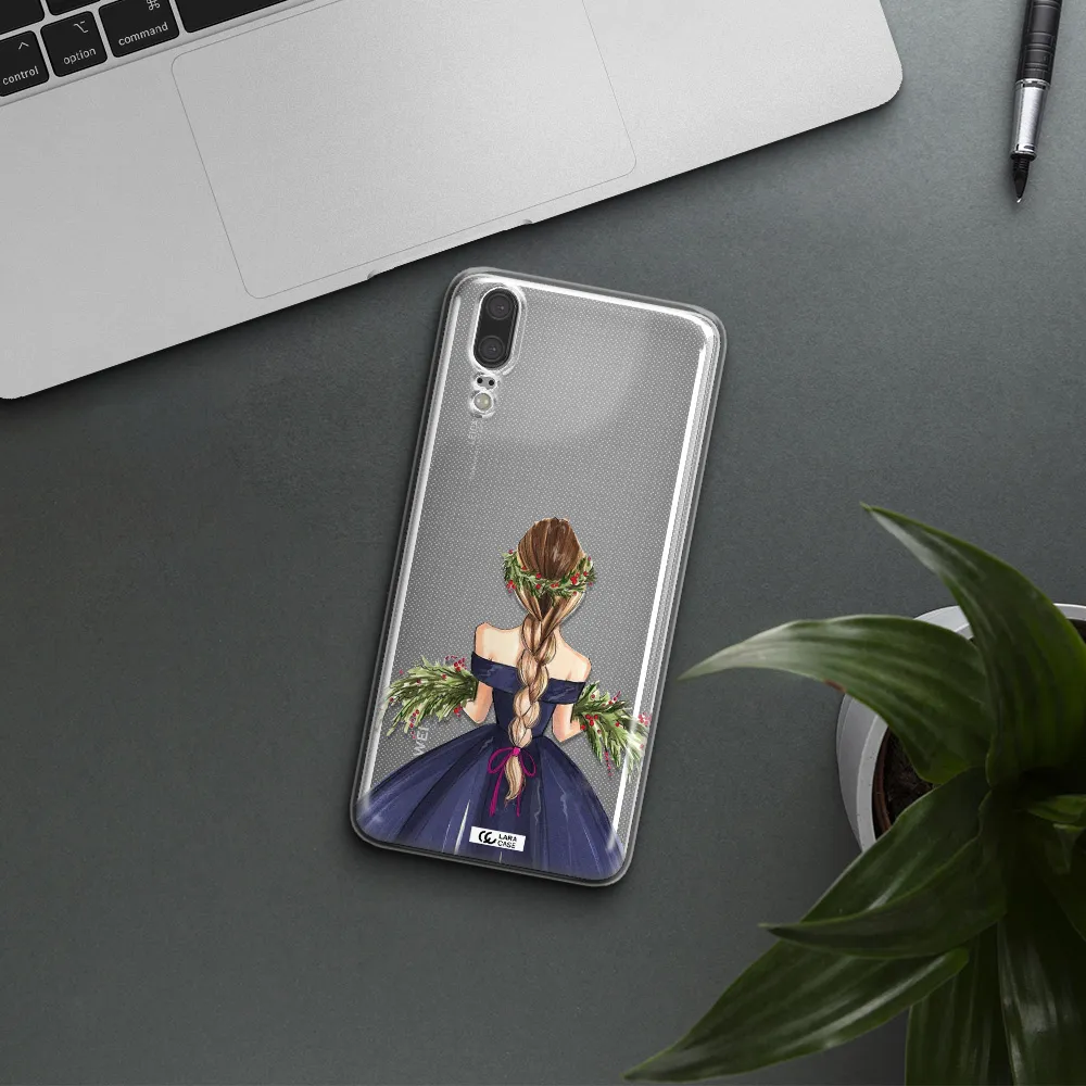 Long Hair Girl Watercolor Huawei P20 Clear TPU Case