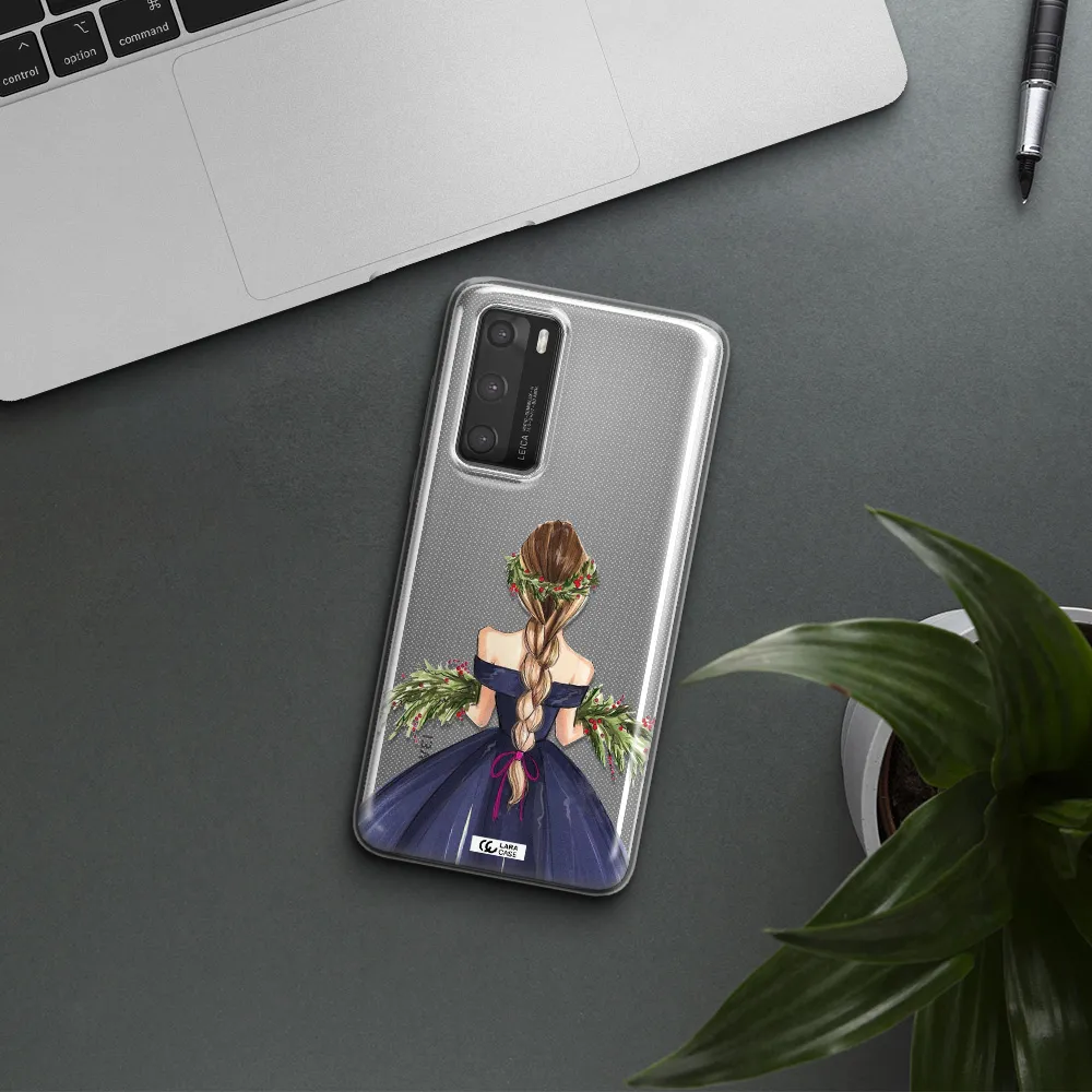 Long Hair Girl Watercolor Huawei P40 Clear TPU Case