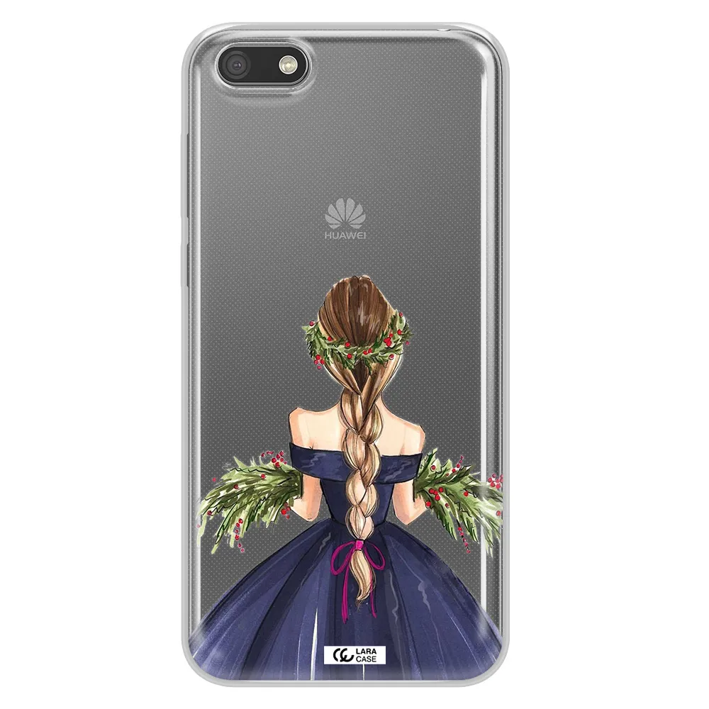 Long Hair Girl Watercolor Huawei Y5 2018 Clear TPU Case