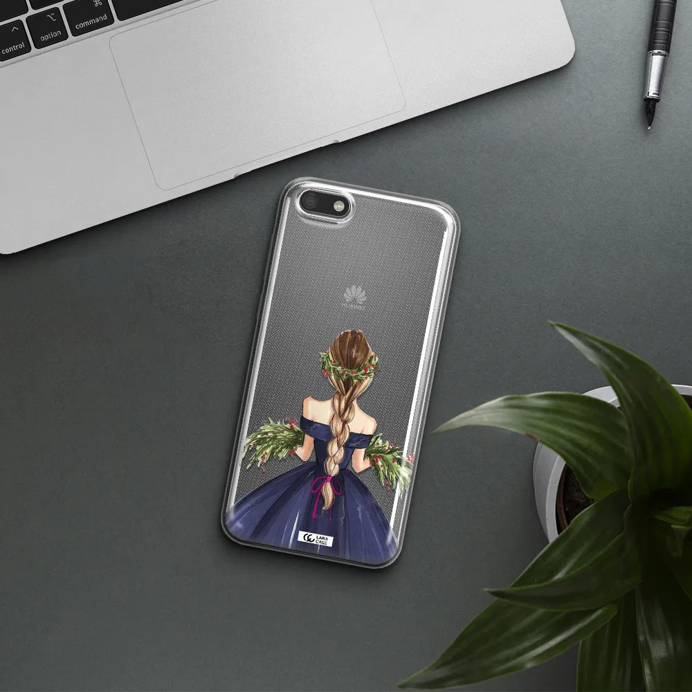 Long Hair Girl Watercolor Huawei Y5 2018 Clear TPU Case