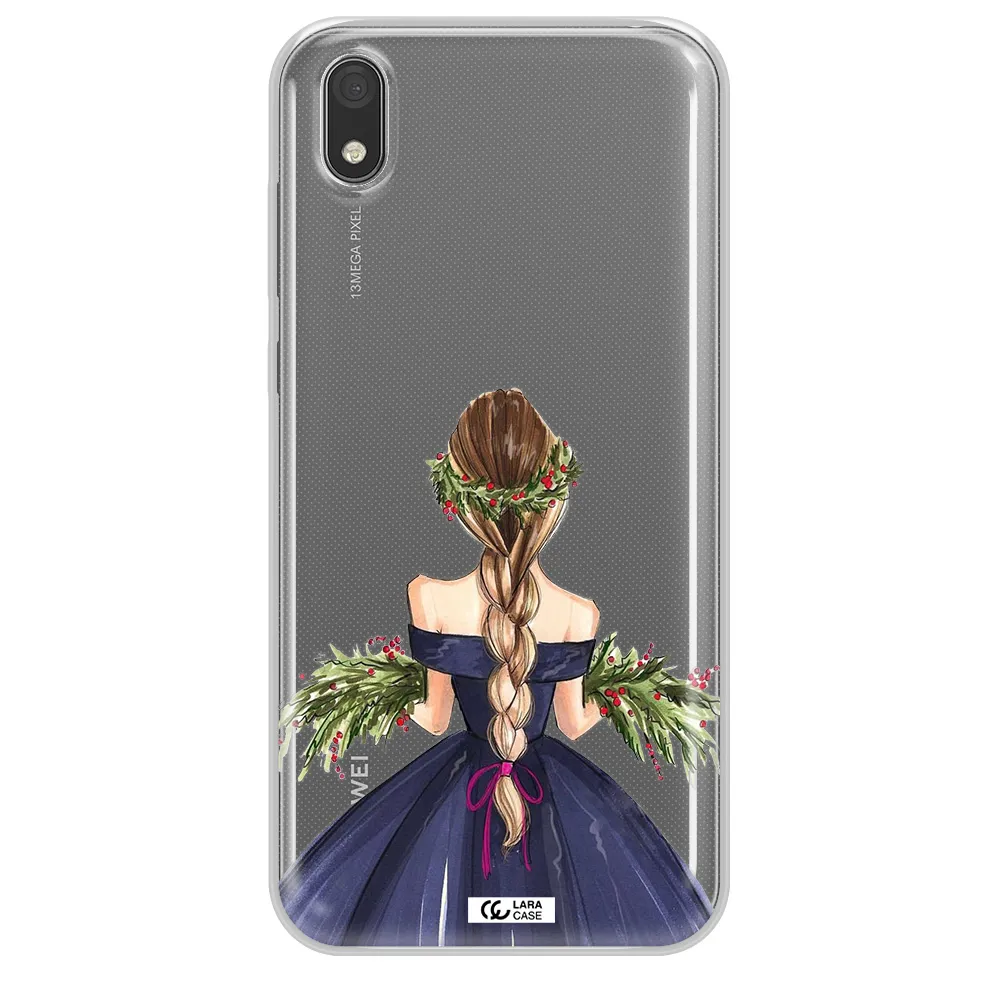 Long Hair Girl Watercolor Huawei Y5 2019 Clear TPU Case