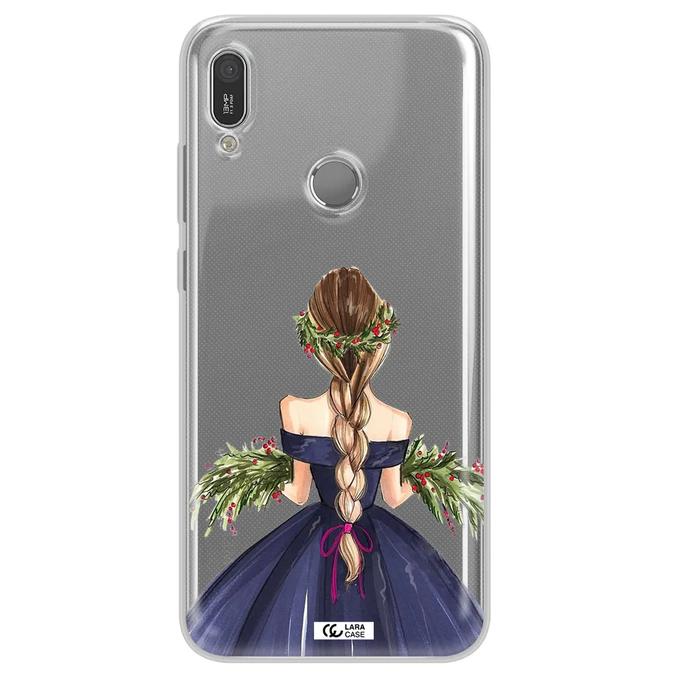 Long Hair Girl Watercolor Huawei Y6 2019 Clear TPU Case