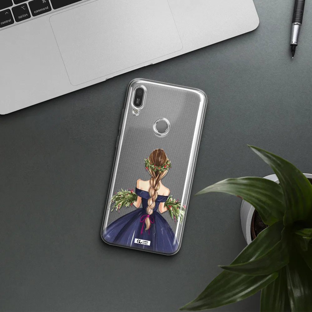 Long Hair Girl Watercolor Huawei Y6 2019 Clear TPU Case
