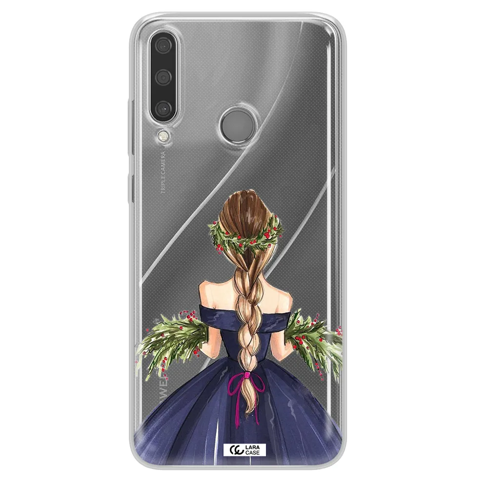 Long Hair Girl Watercolor Huawei Y6P Clear TPU Case