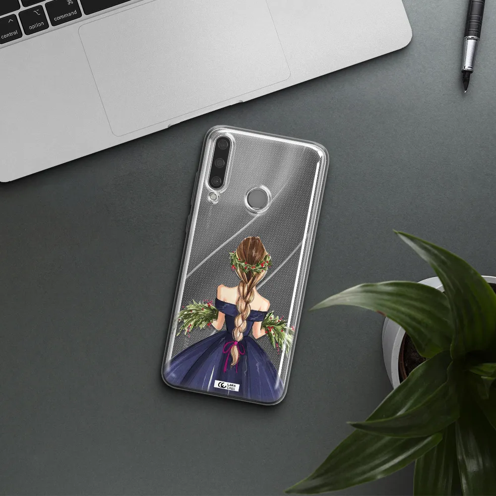 Long Hair Girl Watercolor Huawei Y6P Clear TPU Case