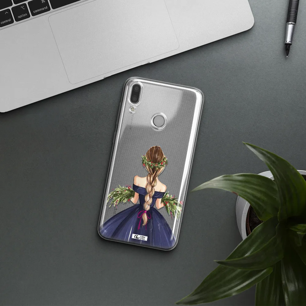 Long Hair Girl Watercolor Huawei Y9 2019 Clear TPU Case