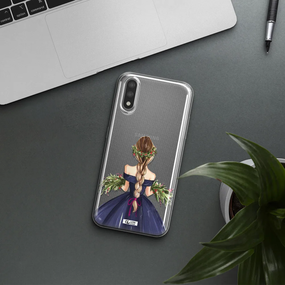 Long Hair Girl Watercolor Samsung A01 Clear TPU Case