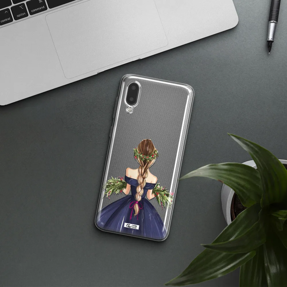 Long Hair Girl Watercolor Samsung A02 Clear TPU Case