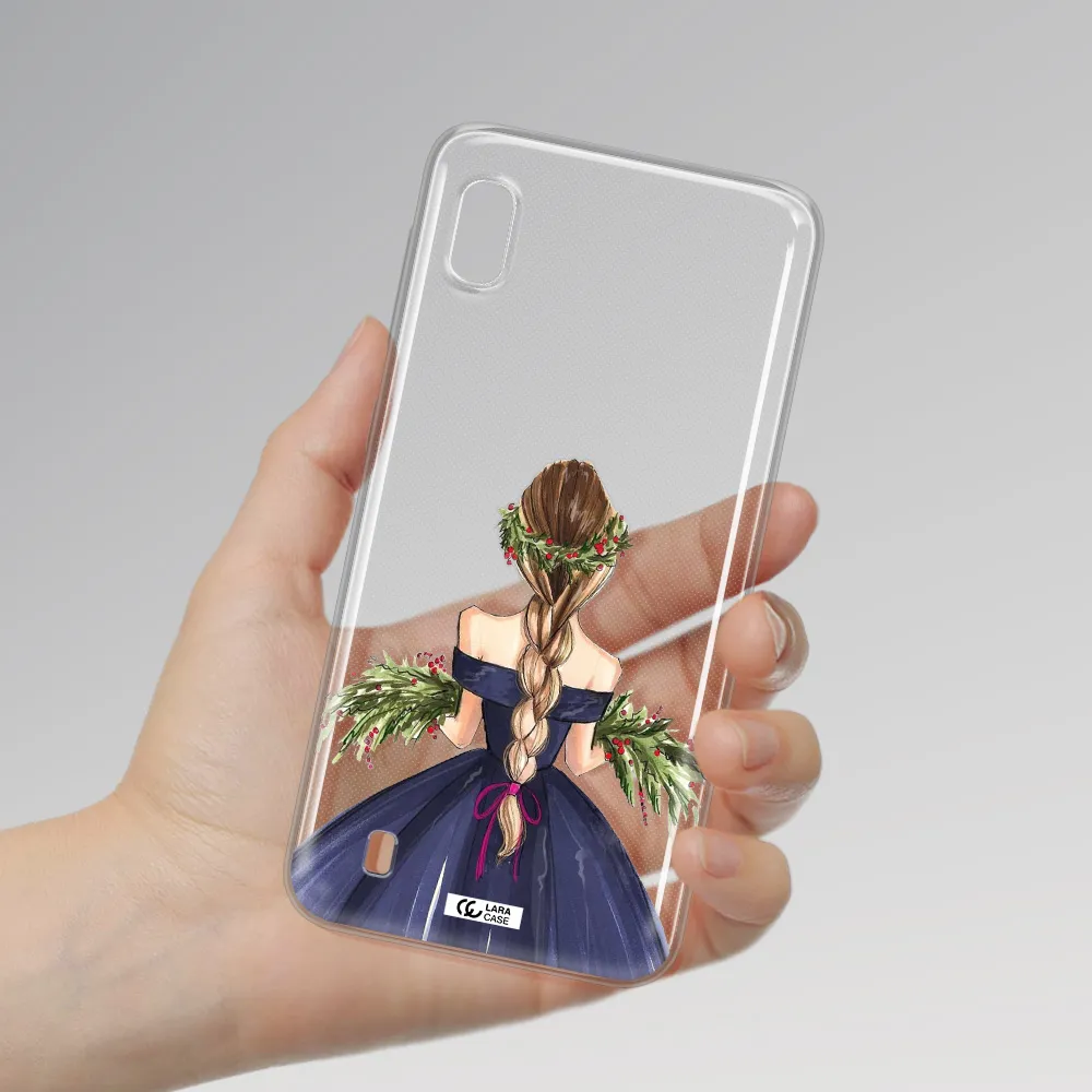 Long Hair Girl Watercolor Samsung A10 Clear TPU Case