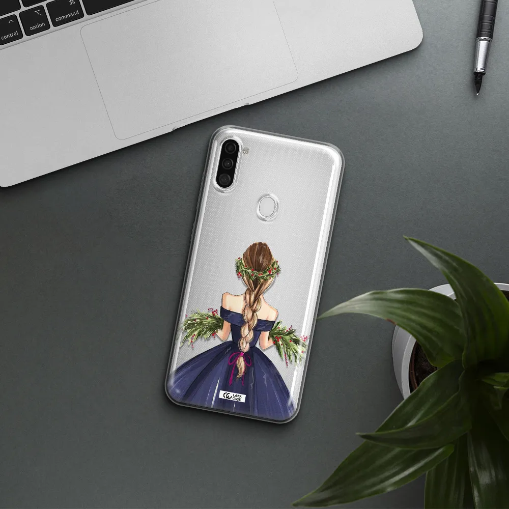 Long Hair Girl Watercolor Samsung A11 Clear TPU Case