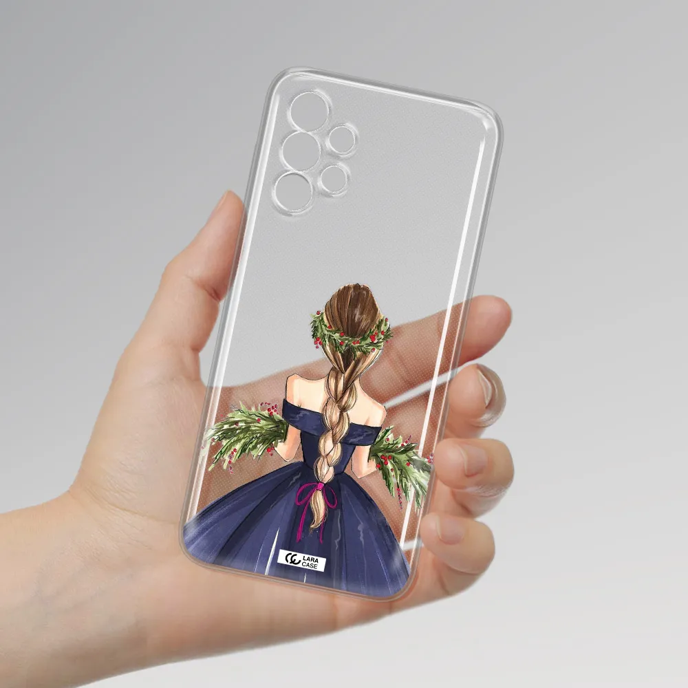 Long Hair Girl Watercolor Samsung A13 Clear TPU Case