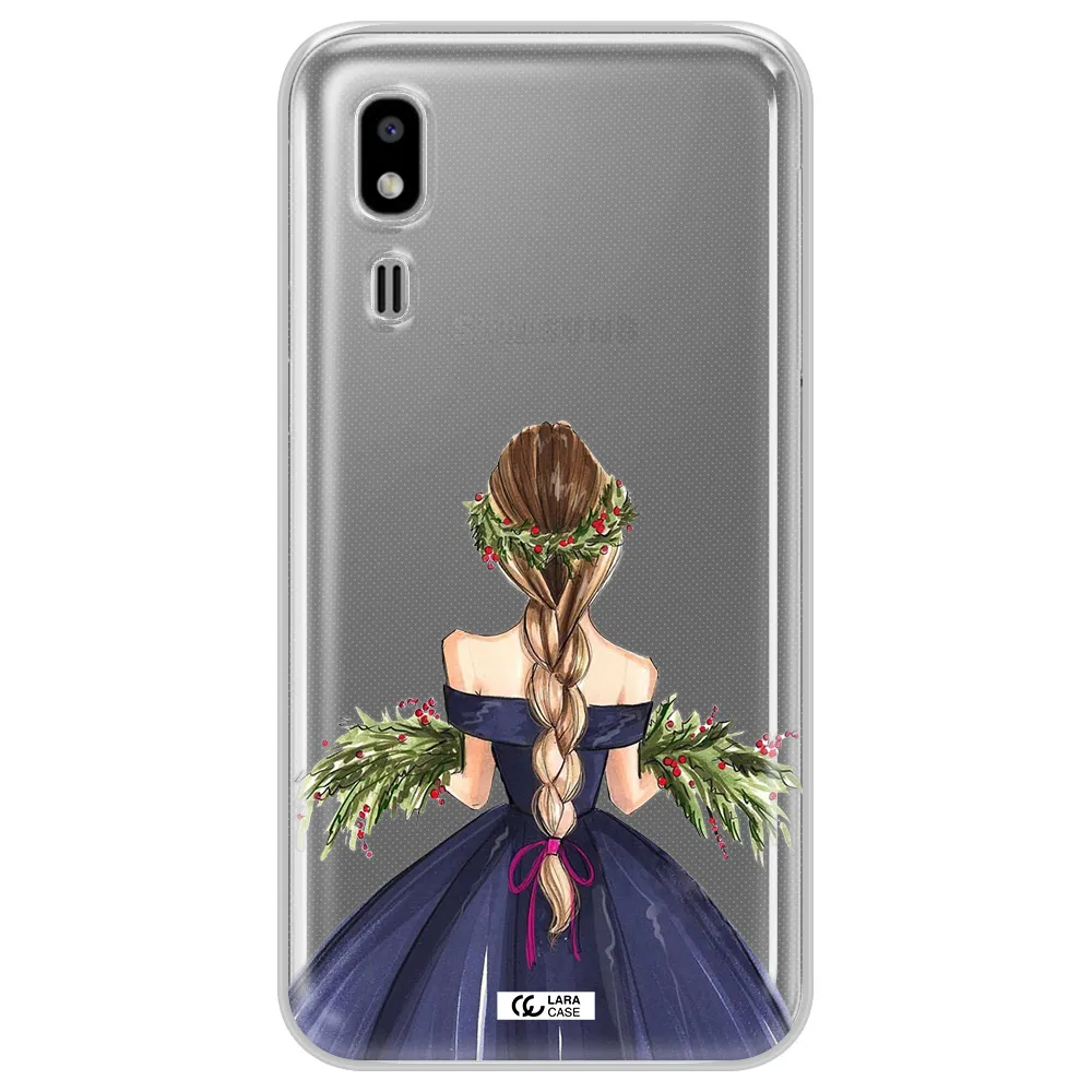 Long Hair Girl Watercolor Samsung A2 Core Clear TPU Case
