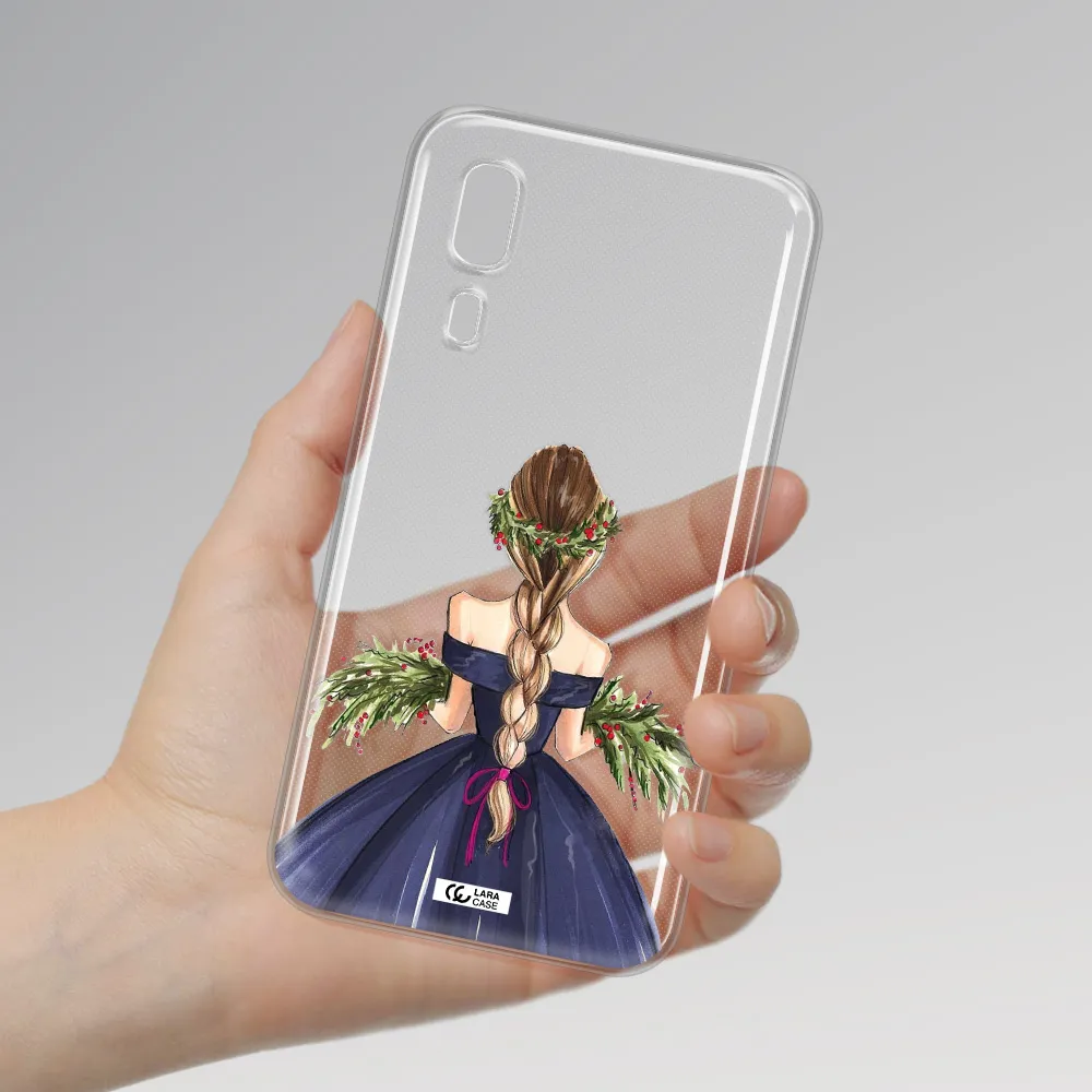 Long Hair Girl Watercolor Samsung A2 Core Clear TPU Case