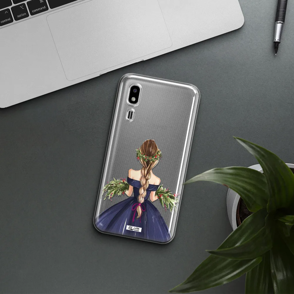 Long Hair Girl Watercolor Samsung A2 Core Clear TPU Case