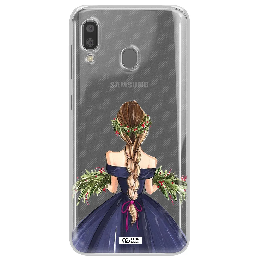 Long Hair Girl Watercolor Samsung A20 Clear TPU Case
