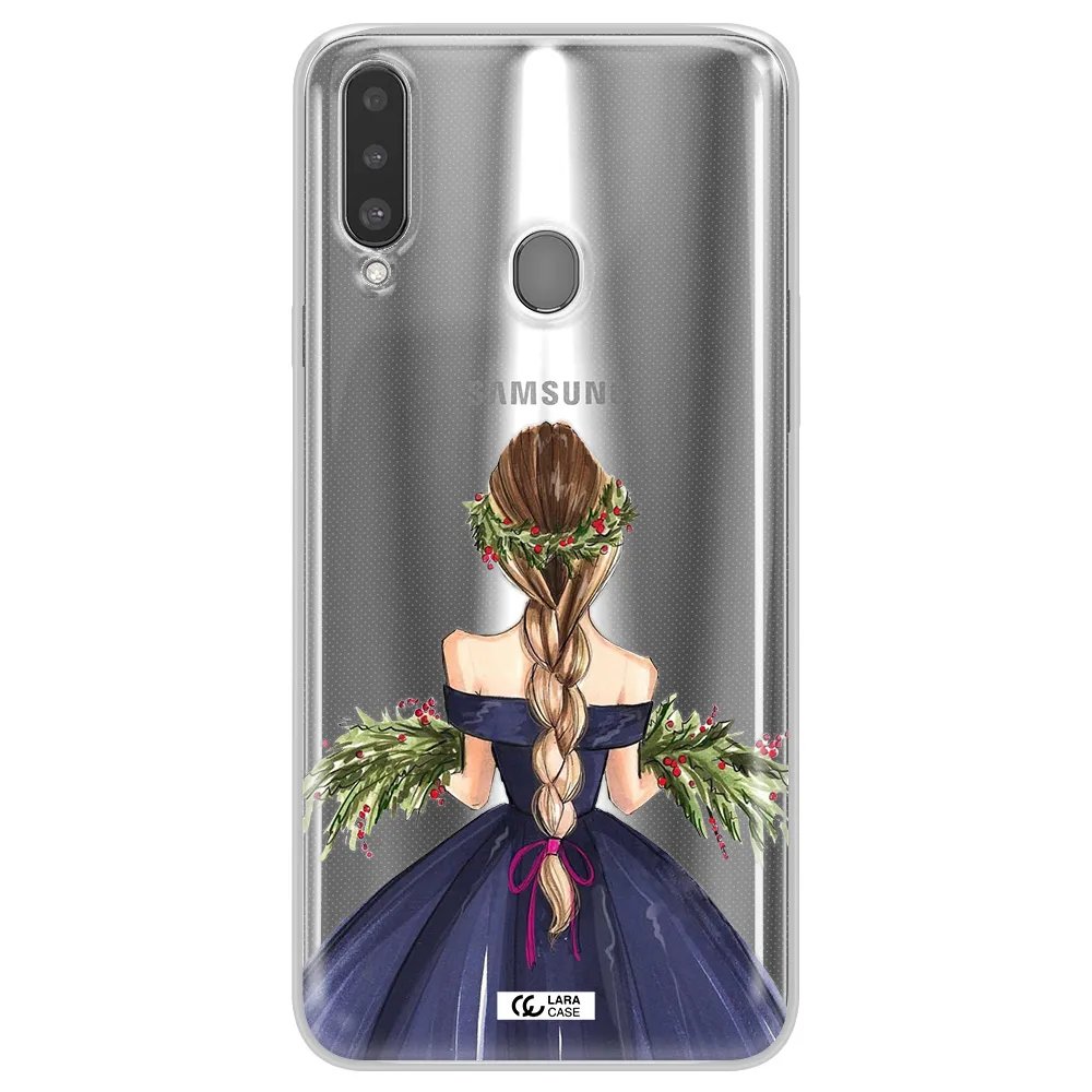 Long Hair Girl Watercolor Samsung A20S Clear TPU Case