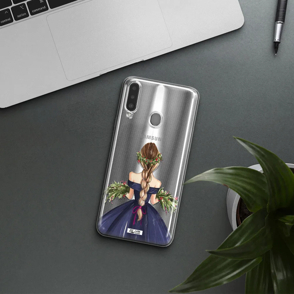 Long Hair Girl Watercolor Samsung A20S Clear TPU Case