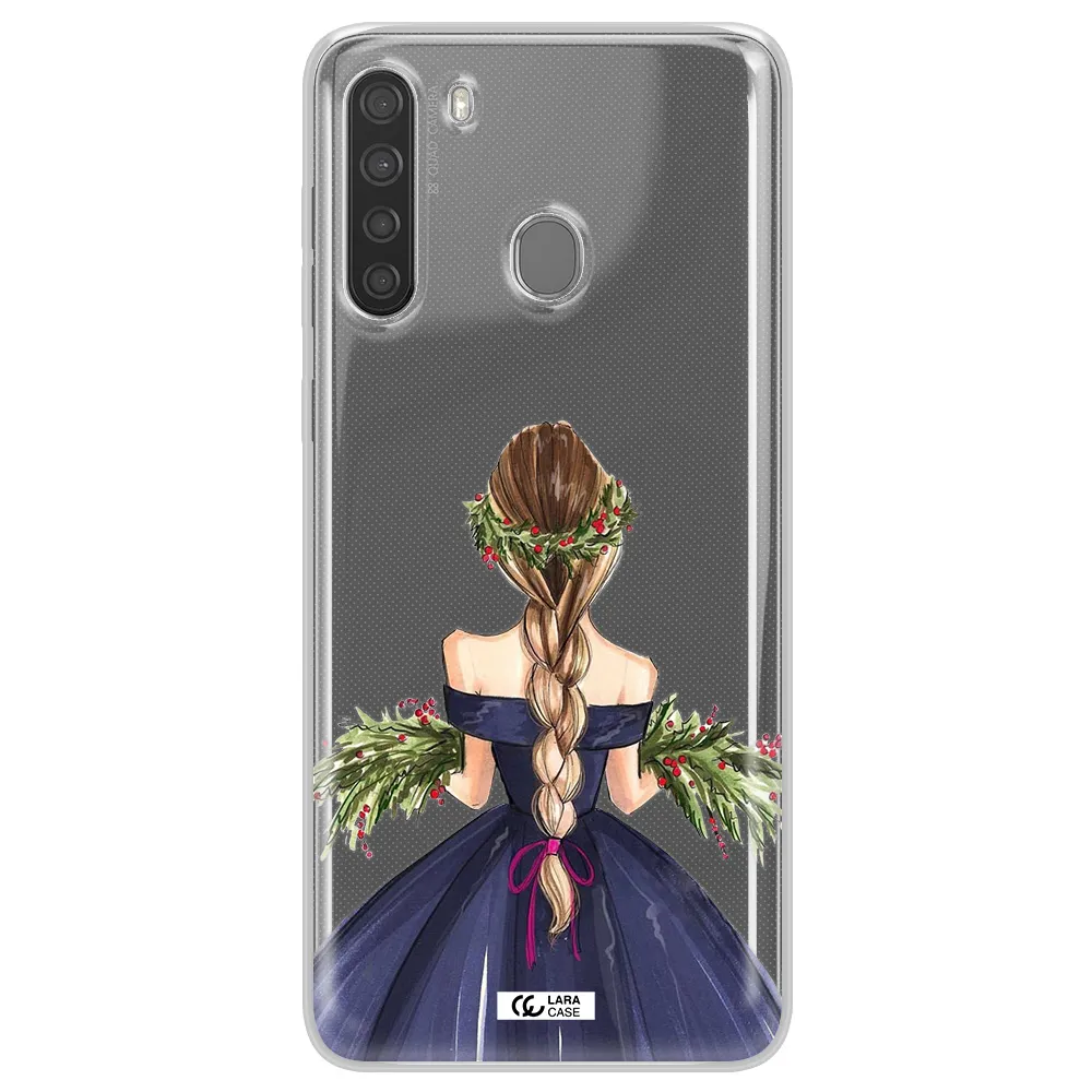 Long Hair Girl Watercolor Samsung A21 Clear TPU Case