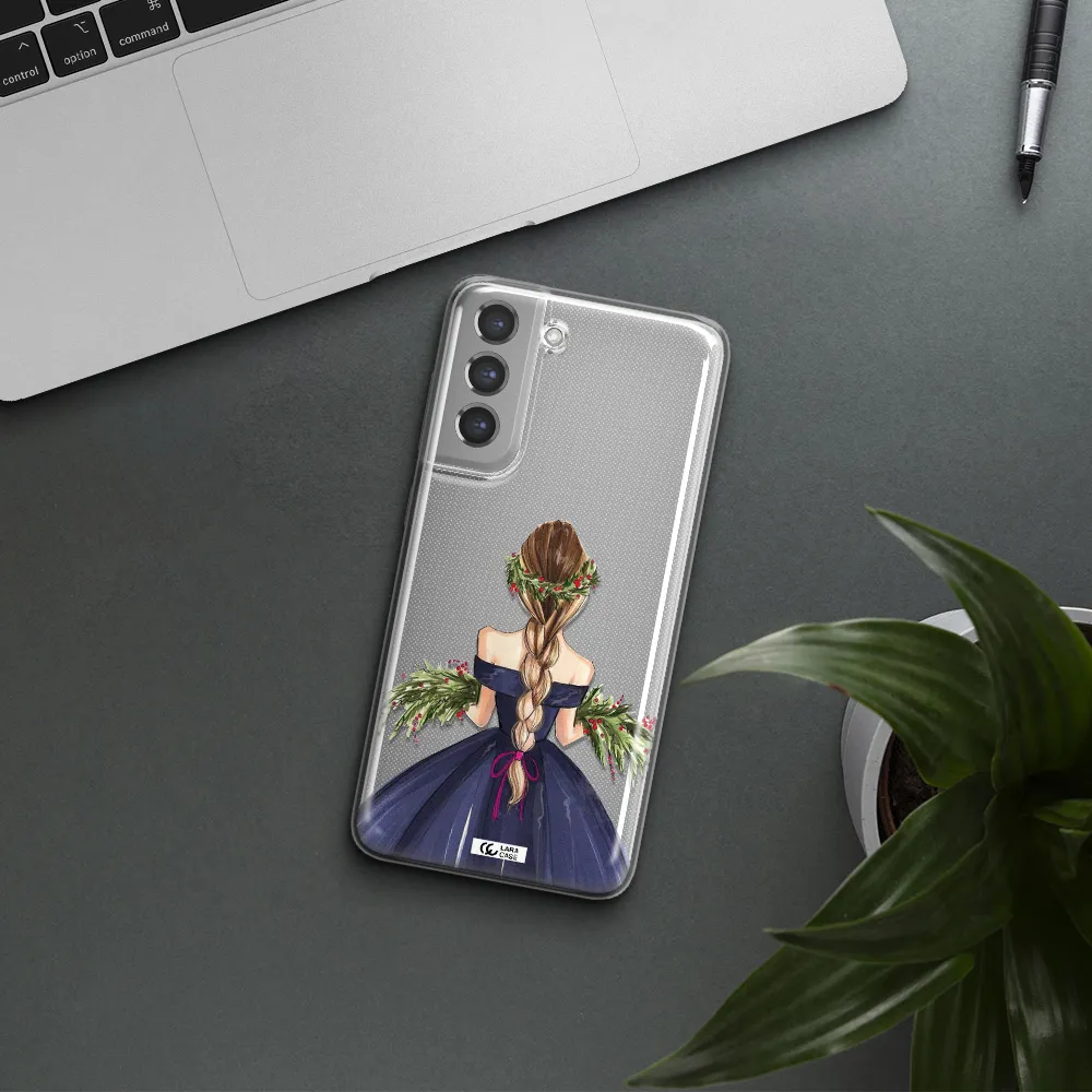 Long Hair Girl Watercolor Samsung A21 Fe Clear TPU Case