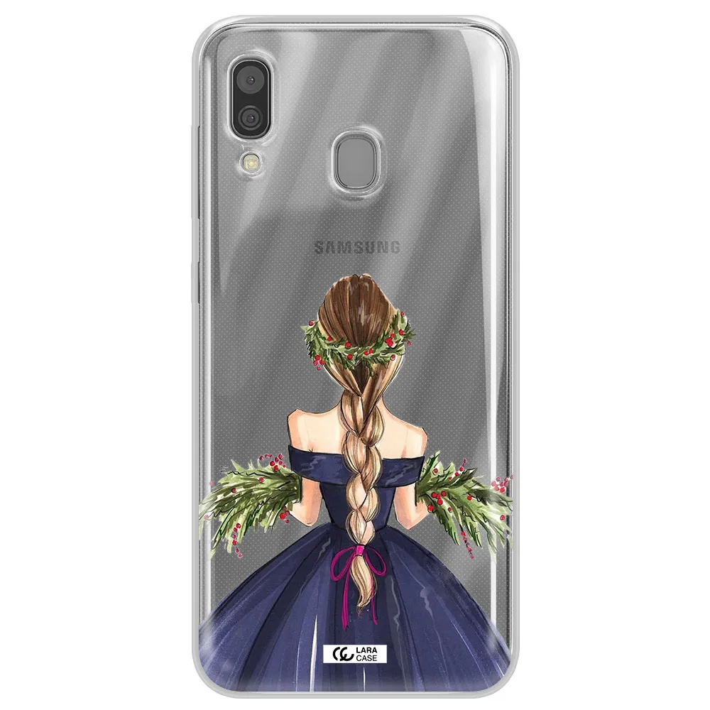 Long Hair Girl Watercolor Samsung A30 Clear TPU Case