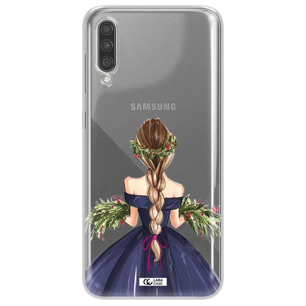 Long Hair Girl Watercolor Samsung A30S Clear TPU Case