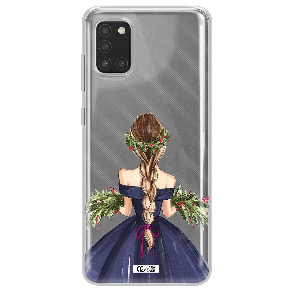 Long Hair Girl Watercolor Samsung A31 Clear TPU Case