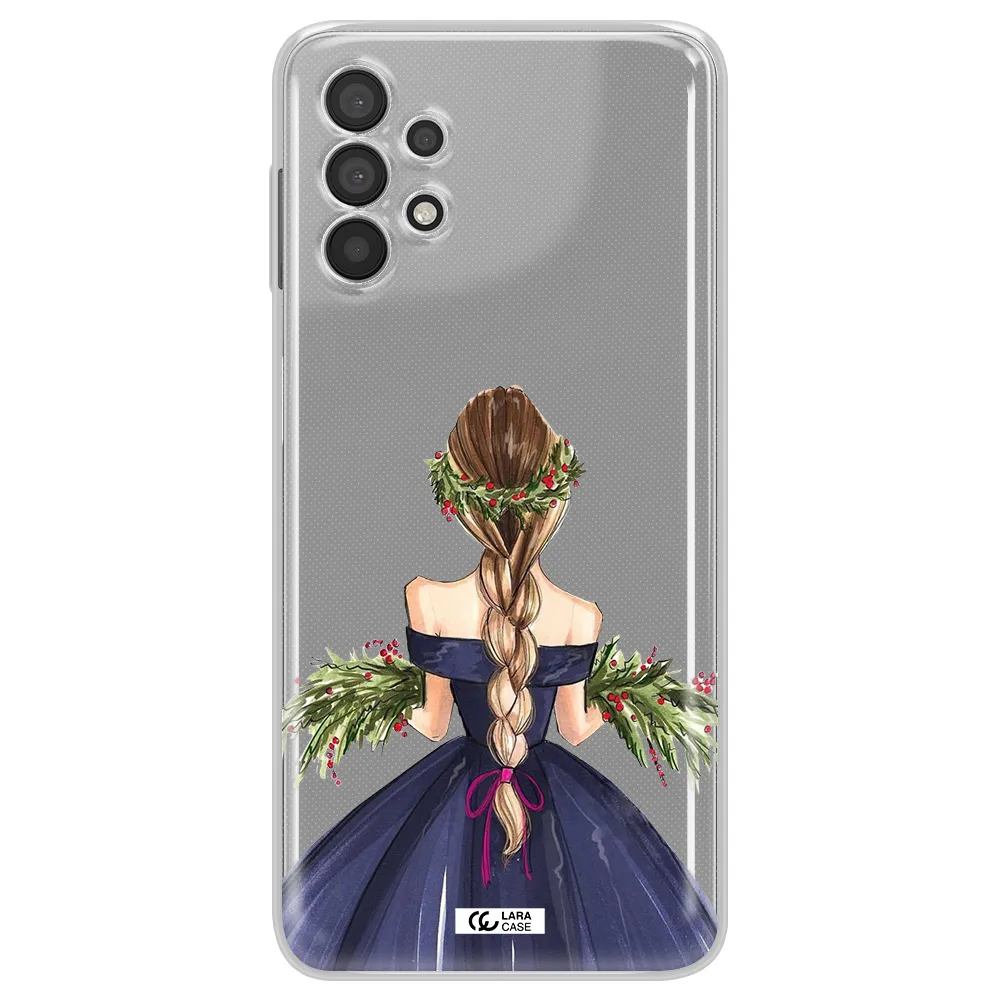Long Hair Girl Watercolor Samsung A32 Clear TPU Case