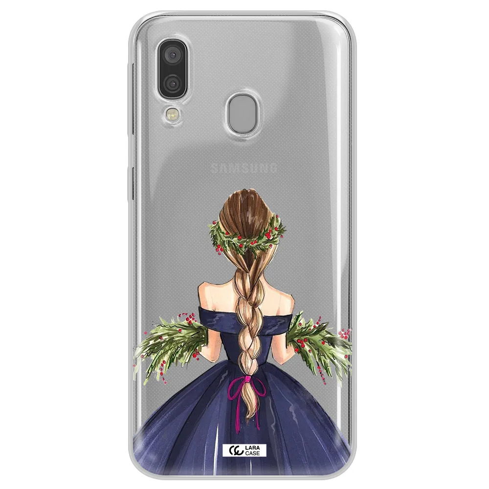 Long Hair Girl Watercolor Samsung A40 Clear TPU Case