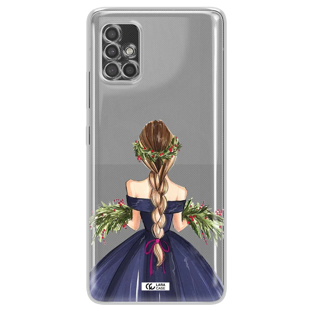 Long Hair Girl Watercolor Samsung A40S Clear Tpu Case