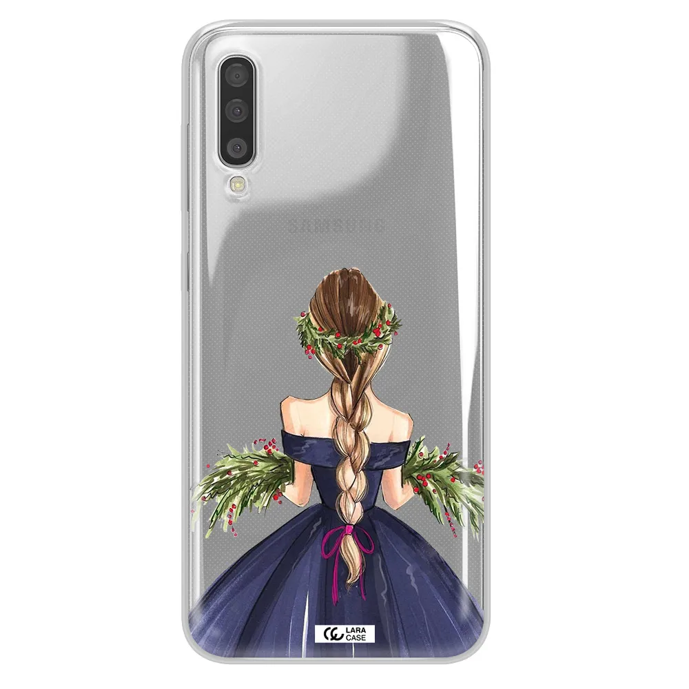 Long Hair Girl Watercolor Samsung A50S Clear Tpu Case