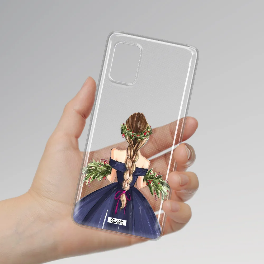 Long Hair Girl Watercolor Samsung A51 Clear TPU Case