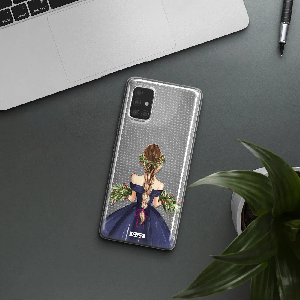 Long Hair Girl Watercolor Samsung A51 Clear TPU Case