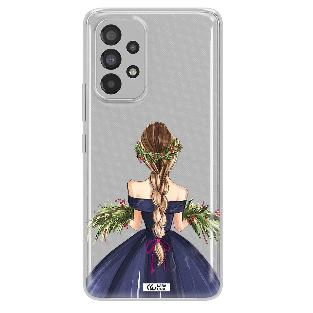 Long Hair Girl Watercolor Samsung A53 Clear TPU Case