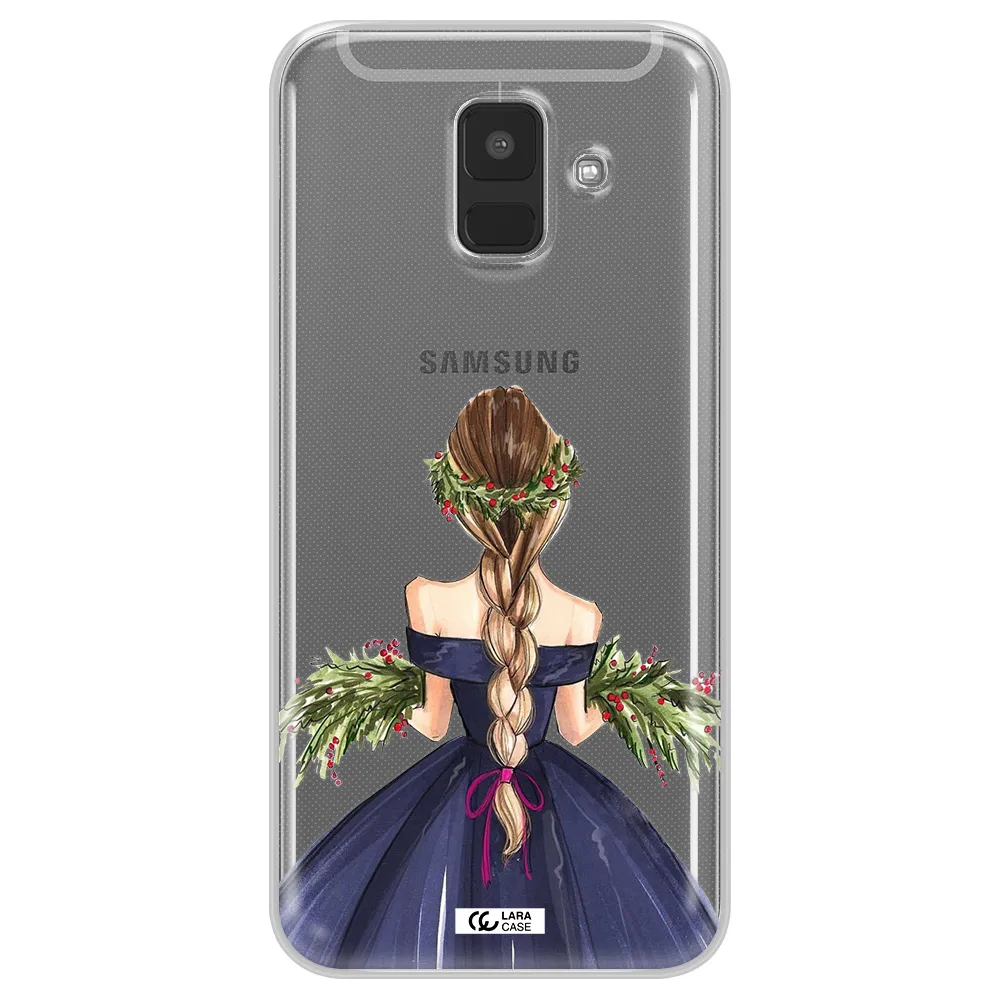 Long Hair Girl Watercolor Samsung A6 Clear TPU Case