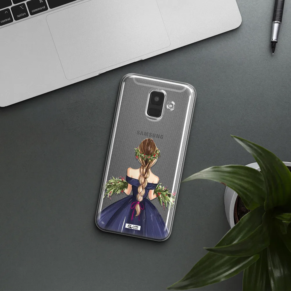 Long Hair Girl Watercolor Samsung A6 Clear TPU Case