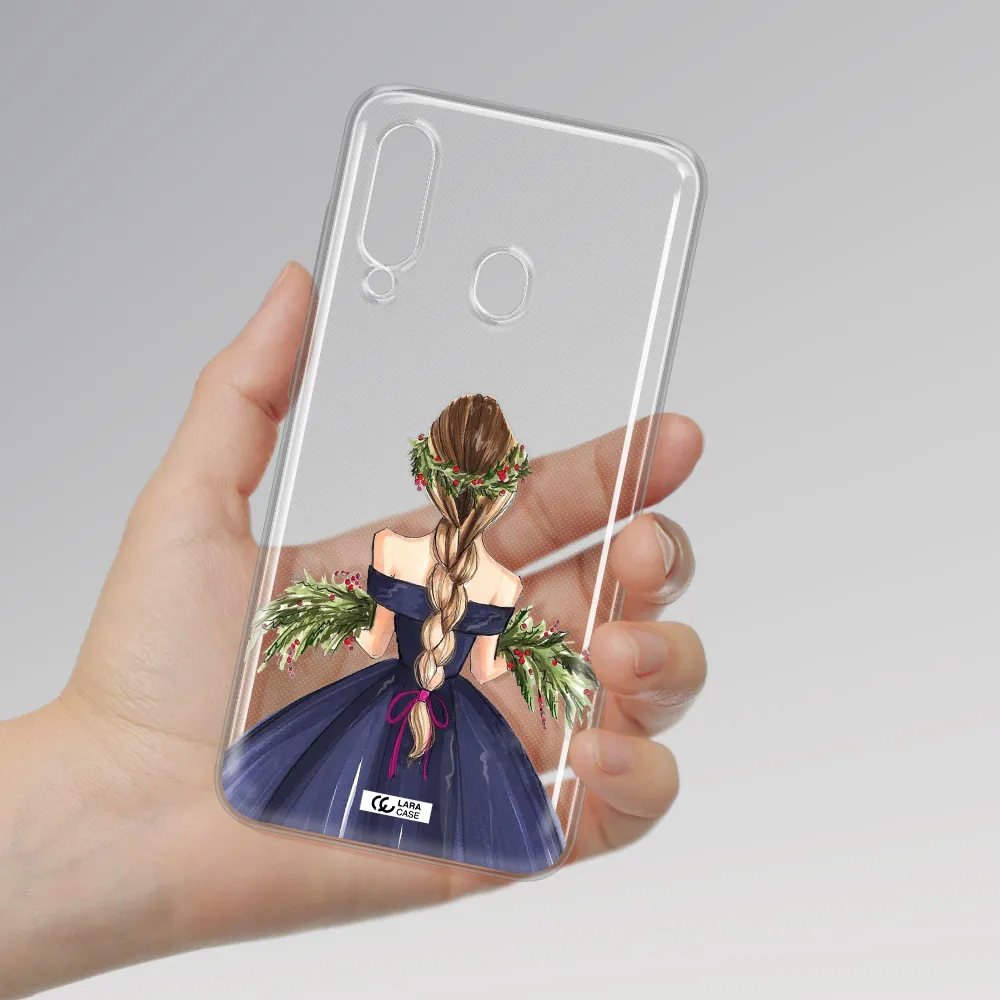 Long Hair Girl Watercolor Samsung A60 Clear TPU Case