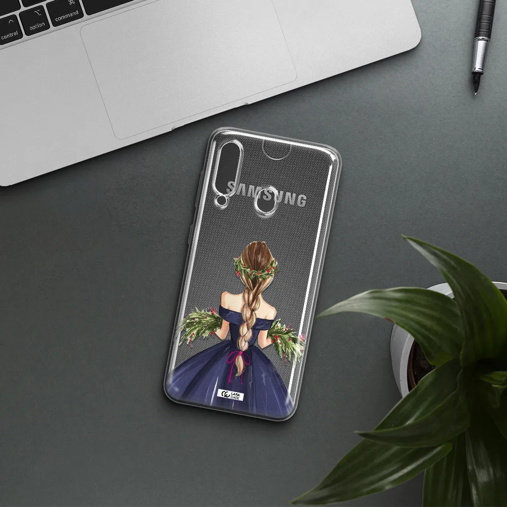 Long Hair Girl Watercolor Samsung A60 Clear TPU Case