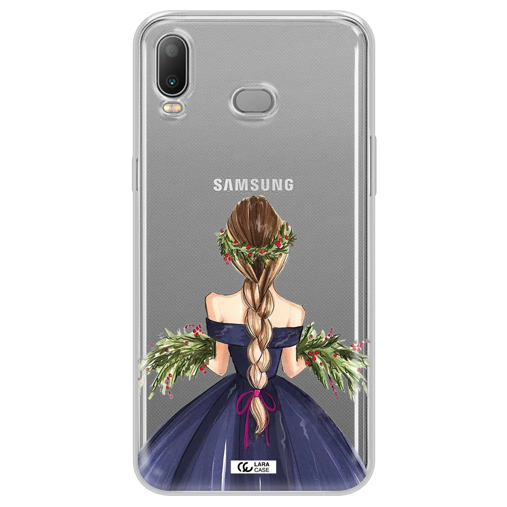 Long Hair Girl Watercolor Samsung A6S Clear TPU Case