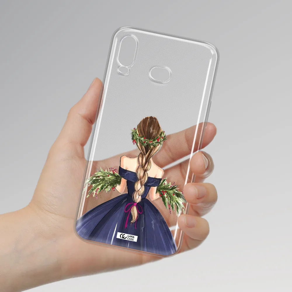 Long Hair Girl Watercolor Samsung A6S Clear TPU Case