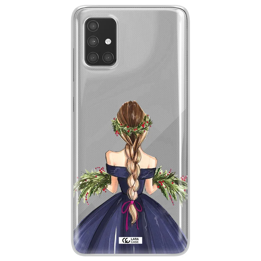 Long Hair Girl Watercolor Samsung A71 Clear TPU Case