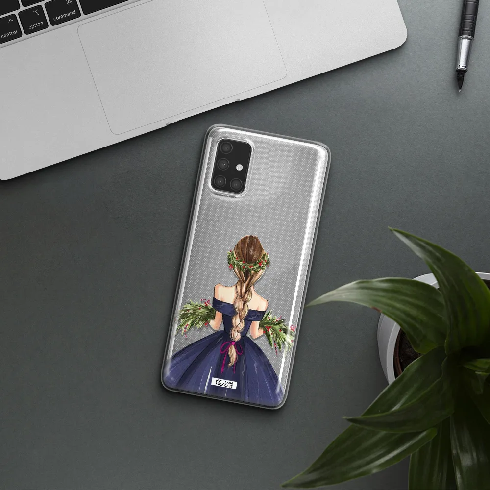 Long Hair Girl Watercolor Samsung A71 Clear TPU Case