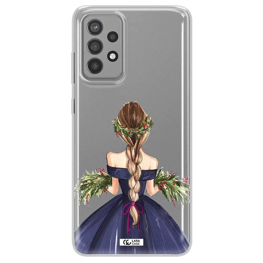 Long Hair Girl Watercolor Samsung A72 Clear TPU Case