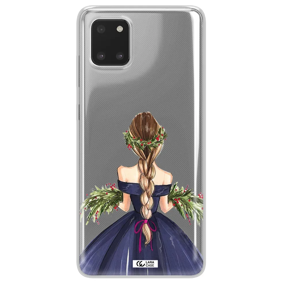 Long Hair Girl Watercolor Samsung A81 Clear TPU Case