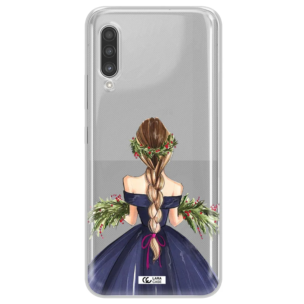 Long Hair Girl Watercolor Samsung A90 Clear TPU Case