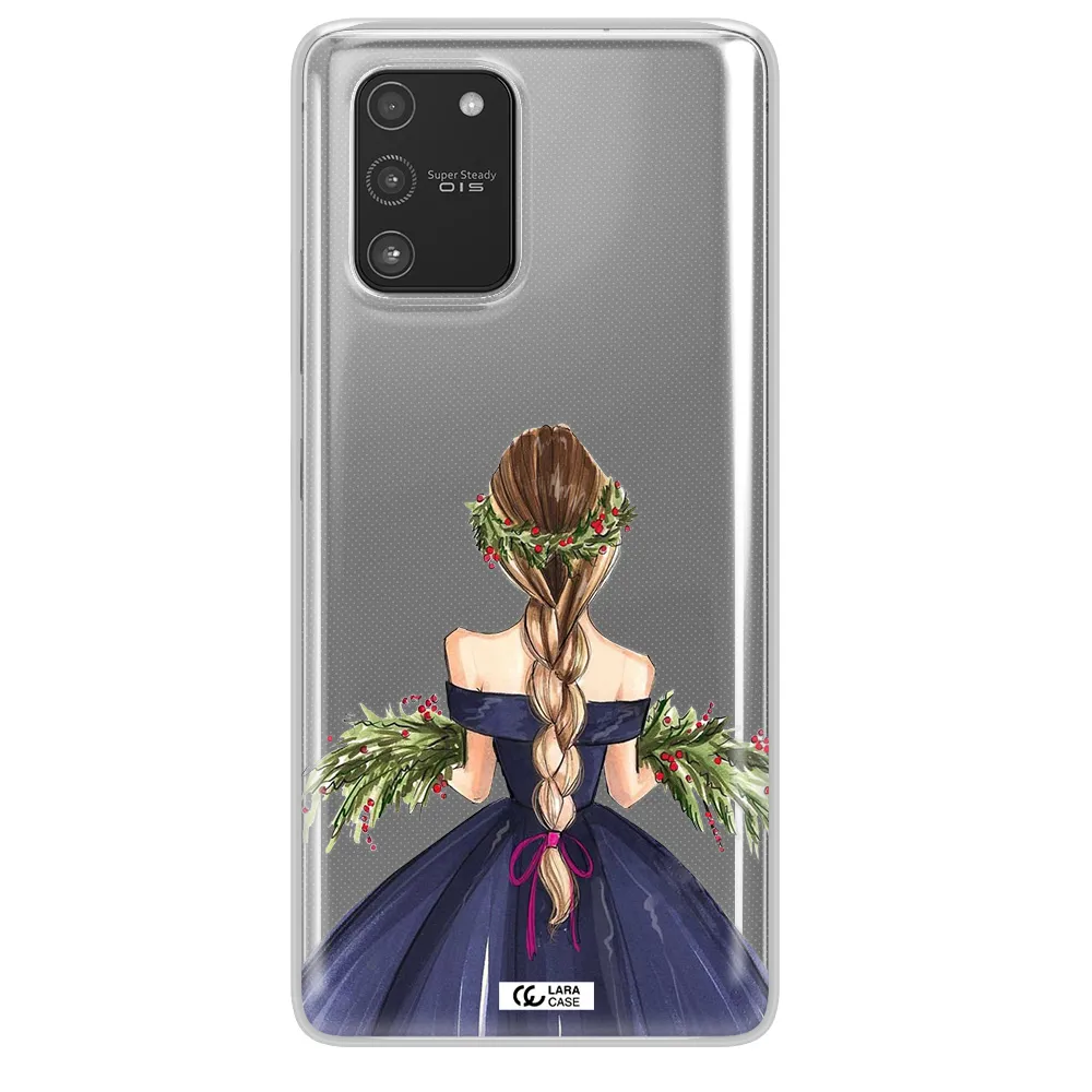 Long Hair Girl Watercolor Samsung A91 Clear TPU Case