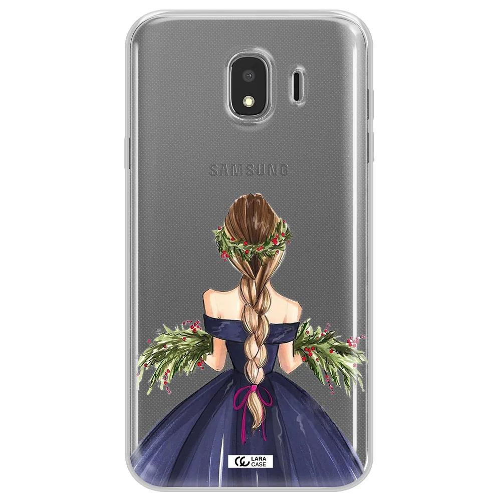 Long Hair Girl Watercolor Samsung J4 Clear TPU Case