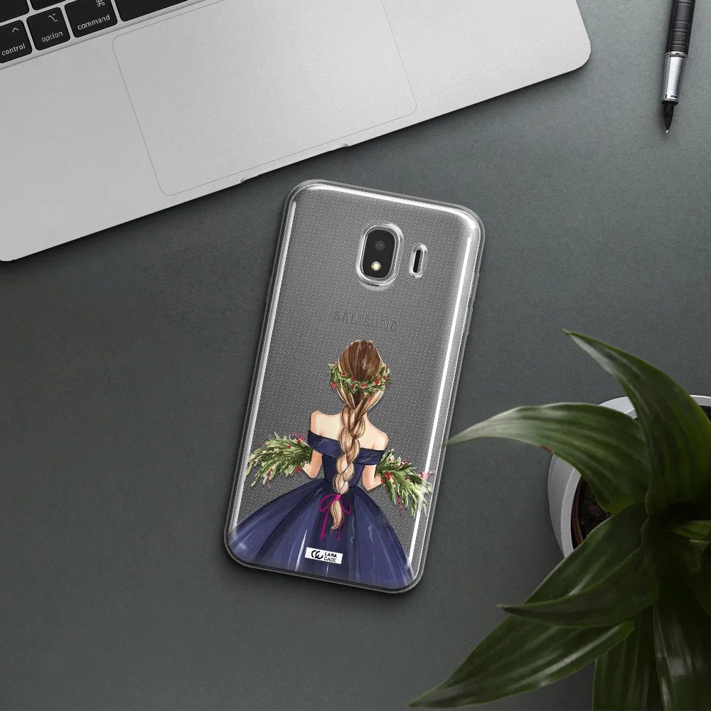 Long Hair Girl Watercolor Samsung J4 Clear TPU Case